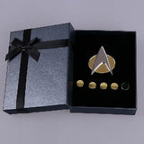 Star Trek Badge Voyager Communicator Next Generation Metal Badges Pin&Rank Pip/Pips 6pcs Set Cosplay Prop - bfjcosplayer