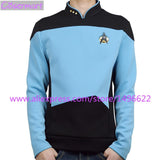 Cosplay Star Trek Costume T-shirt The Next Generation Blue Uniform Tee Cosplay TNG For Adult Men Halloween - bfjcosplayer
