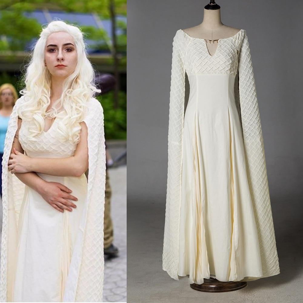Game of Thrones 5 Costume Cosplay Daenerys Targaryen Qarth Dress Party Halloween Cosplay Costumes - bfjcosplayer