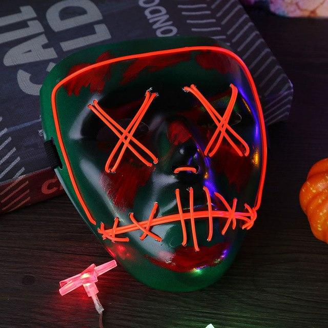 Halloween Mask Cold Light Fluorescent LED Masks Festival Glowing Luminous Party Masks Masquerade Cosplay Halloween Decoration - bfjcosplayer
