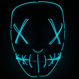 Halloween Led Luminous Mask Horror Grimace Bloody EL wire Halloween Carnaval Party Club Bar DJ Glowing Full Face Masks - bfjcosplayer