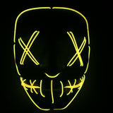 Halloween Led Luminous Mask Horror Grimace Bloody EL wire Halloween Carnaval Party Club Bar DJ Glowing Full Face Masks - bfjcosplayer