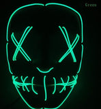 Halloween Led Luminous Mask Horror Grimace Bloody EL wire Halloween Carnaval Party Club Bar DJ Glowing Full Face Masks - bfjcosplayer