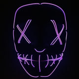 Halloween Led Luminous Mask Horror Grimace Bloody EL wire Halloween Carnaval Party Club Bar DJ Glowing Full Face Masks - bfjcosplayer