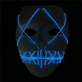LED Mask Light Up Funny The Purge Mask Festival Cosplay Halloween Costume Supplies Glow In Dark Halloween Masks Drop Shipping - bfjcosplayer