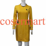 Star Trek Dress Star Trek Beyond Cosplay Costume Star Trek Yellow Uniform Adult Women Halloween Cosplay Costume Free Badge - bfjcosplayer