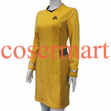 Star Trek Dress Star Trek Beyond Cosplay Costume Star Trek Yellow Uniform Adult Women Halloween Cosplay Costume Free Badge - bfjcosplayer