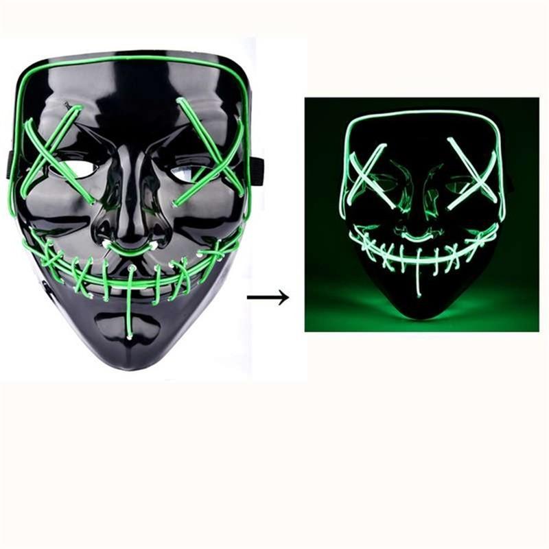 LED Mask Mascara Led Mask Light Up Neon Scary Skull Mask Glowing Party Festival Cosplay Costume - bfjcosplayer