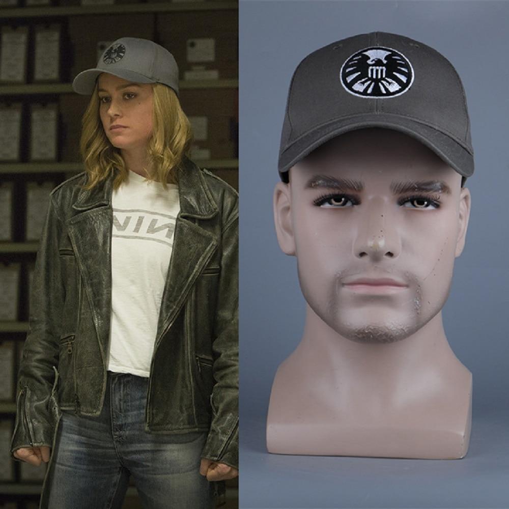 New Captain Marvel Carol Danvers Caps Unisex Adjustable Hip Hop Sun Hat Snapback Agents of S.H.I.E.L.D. Shield Baseball Caps - bfjcosplayer