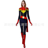 New 3D Women Girls Movie Version Captain Marvel Carol Danvers Cosplay Costume Zentai Superhero Bodysuit Suit Jumpsuits - bfjcosplayer