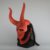 New Movie Hellboy: Rise of the Blood Queen Mask Ox Horn Mask Right Hand Cosplay Gloves Armor Latex Hand Gauntlet Party Halloween - bfjcosplayer