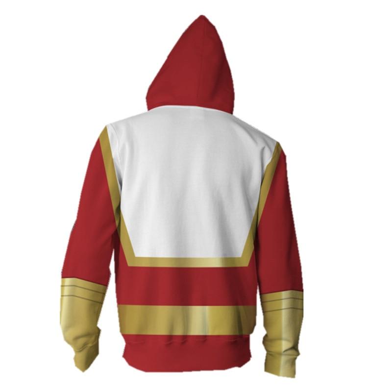 2019 New Hoodies Shazam Zip Up Hoodie Hoodies Costume Legion Clothing Shazam 3D Printed Zipper Hoodies Tops - bfjcosplayer