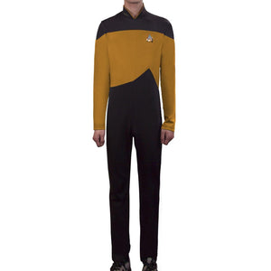 Star Trek Yellow Jumpsuit Unisex Adult Cosplay Costume Halloween Uniform - bfjcosplayer