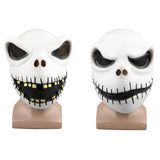 Movie The Nightmare Before Christmas Jack Skellington Cosplay Face Masks Pumpkin King Full Head White Latex Props Halloween Gift - bfjcosplayer