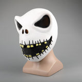 Movie The Nightmare Before Christmas Jack Skellington Cosplay Face Masks Pumpkin King Full Head White Latex Props Halloween Gift - bfjcosplayer