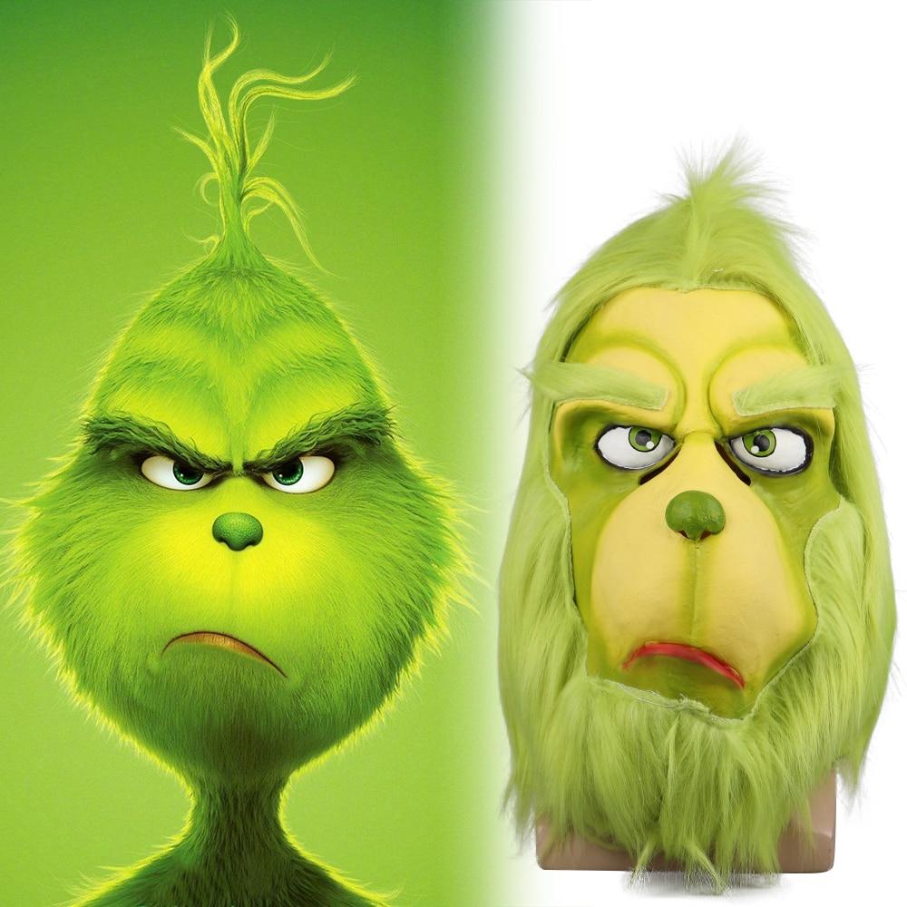 New Sale Grinch Mask Men Women Green Latex Party Cosplay Mask With Further Helmet Headgear Halloween Christmas Accessory - bfjcosplayer