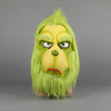 New Sale Grinch Mask Men Women Green Latex Party Cosplay Mask With Further Helmet Headgear Halloween Christmas Accessory - bfjcosplayer