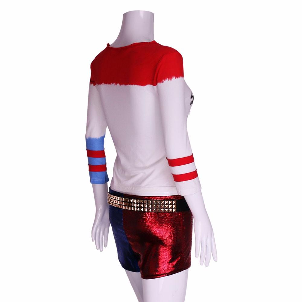 2016 Movie Cosplay Suicide Squad Harley Quinn Costume T Shirt Daddy's Lil Monster T-Shirt Joker Cosplay Costumes Full Set - bfjcosplayer