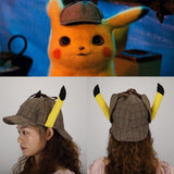 2019 Movie Pokemon Detective Pikachu Cosplay Hats Cute Ears Deerstalker Caps Adult Halloween Props Accessory Gift - bfjcosplayer