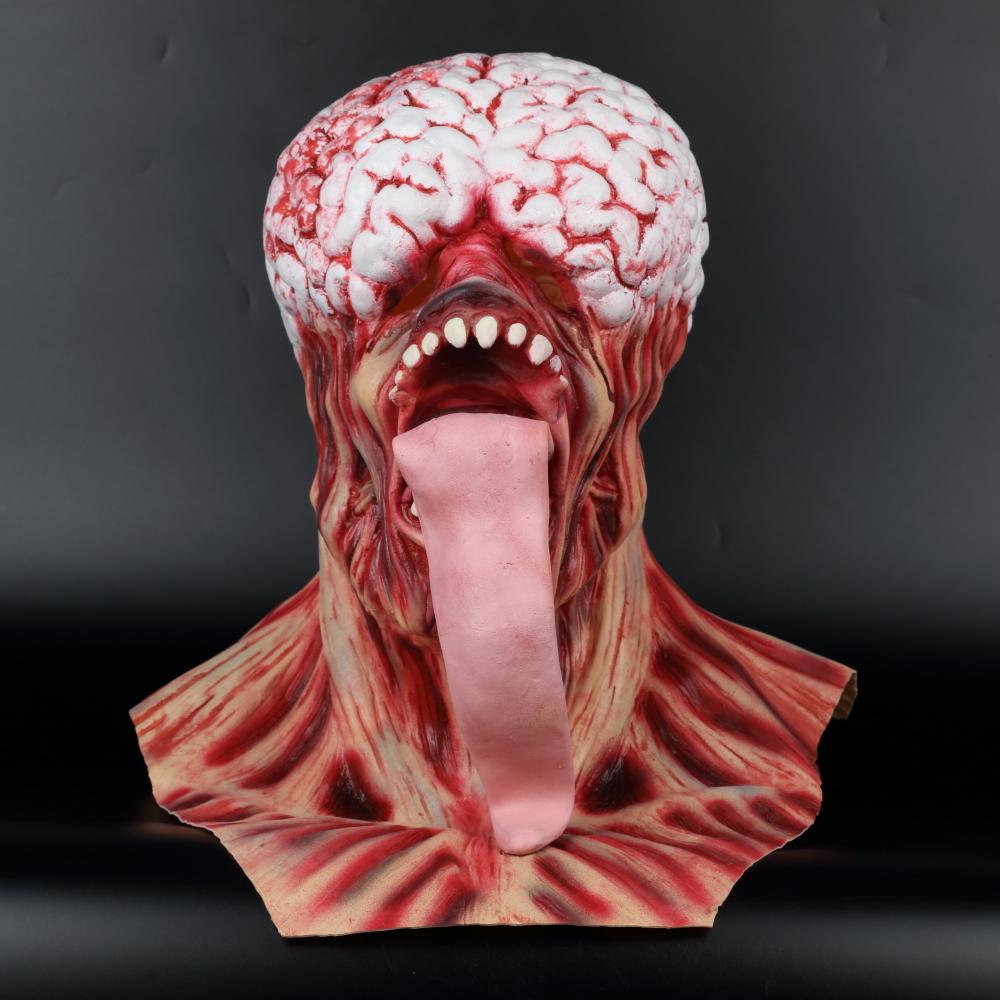 Residents RE Evils Rotten Horror Zombie Mask Long Tongue Haunted House Secret Room Scary Bloody Latex Eye Mask Cosplay Halloween - bfjcosplayer