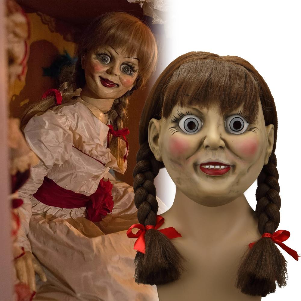 2019 The Conjuring Annabelle Mask Latex Cosplay Halloween Scary Movie Adult Mask Props - bfjcosplayer