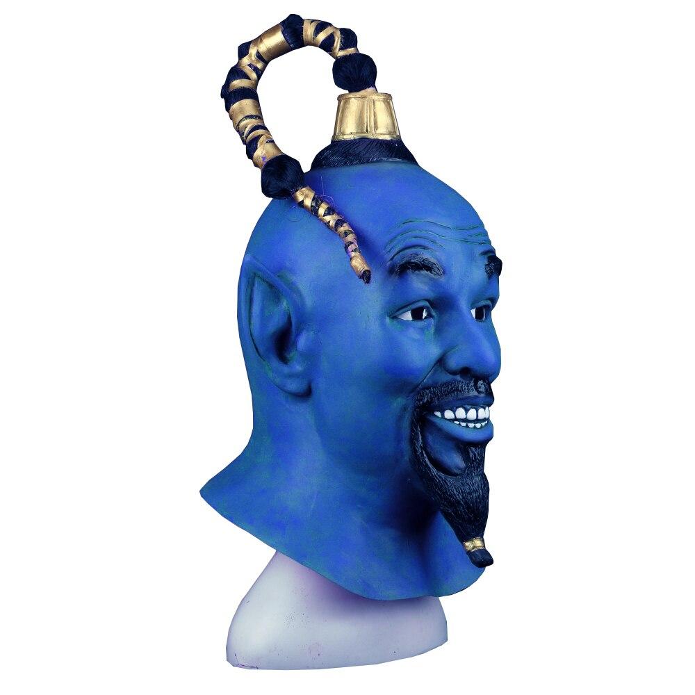Cosplay 2019 Movie Aladdin and The Magic Lamp Mask Latex Blue Elf Halloween Mask Props - bfjcosplayer